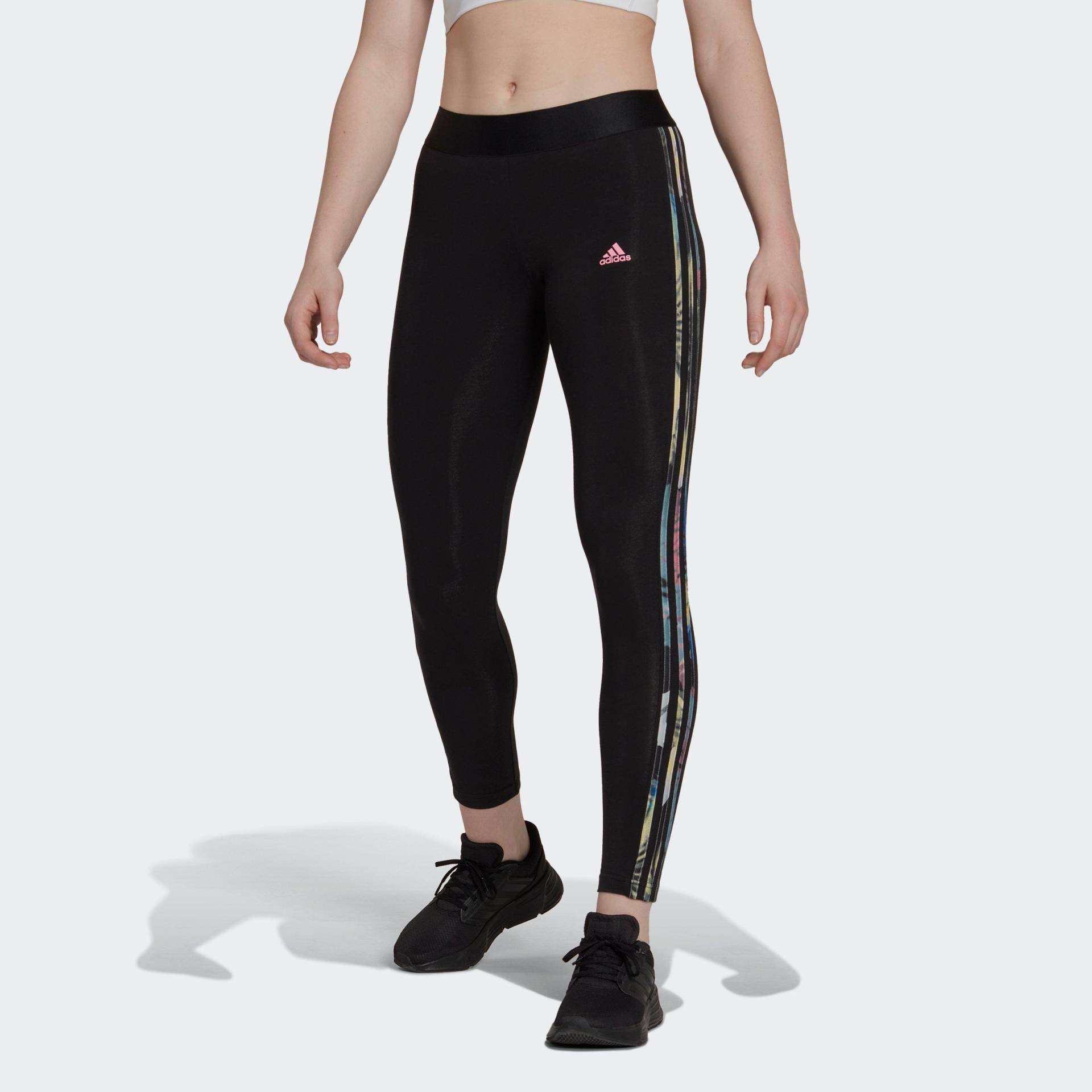 Große Größen: Leggings, schwarz-rosa, Gr.L-XXL von adidas Sportswear