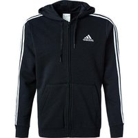 adidas Sportswear Herren Sweatjacke schwarz Baumwolle unifarben von adidas Sportswear