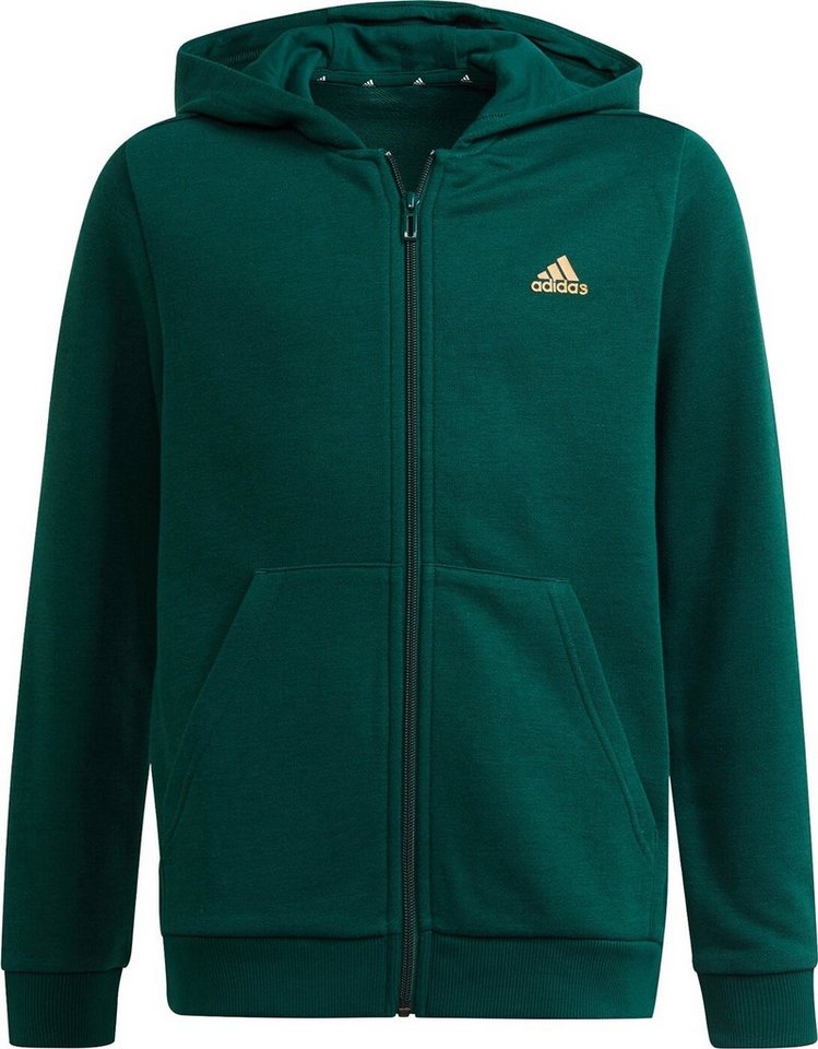 adidas Sportswear Kapuzensweatjacke Essentials Kinder Kapuzenjacke grün/gelb von adidas Sportswear