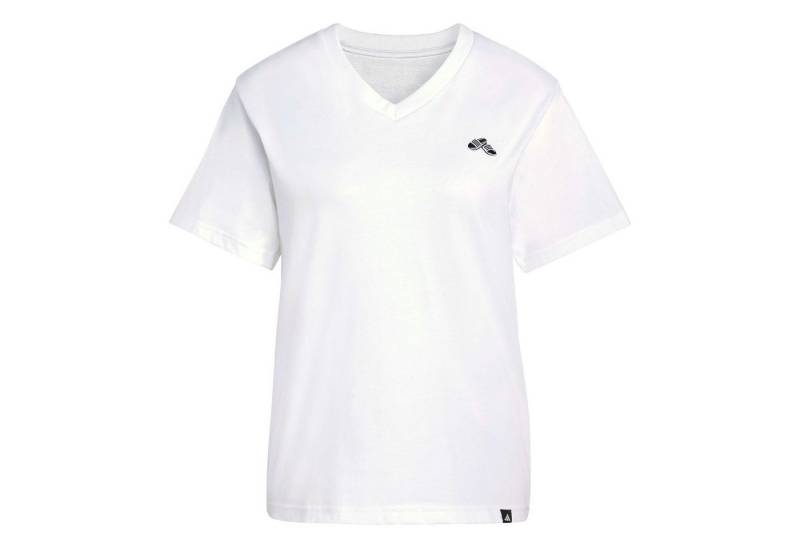 adidas Sportswear Kurzarmshirt Summer Slide Graphic T-Shirt V-Ausschnitt Damen weiß von adidas Sportswear