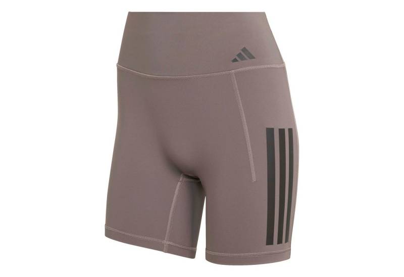 adidas Sportswear Sporthose Optime Workout 3-Streifen kurze Damen Leggings hellbraun/schwarz von adidas Sportswear