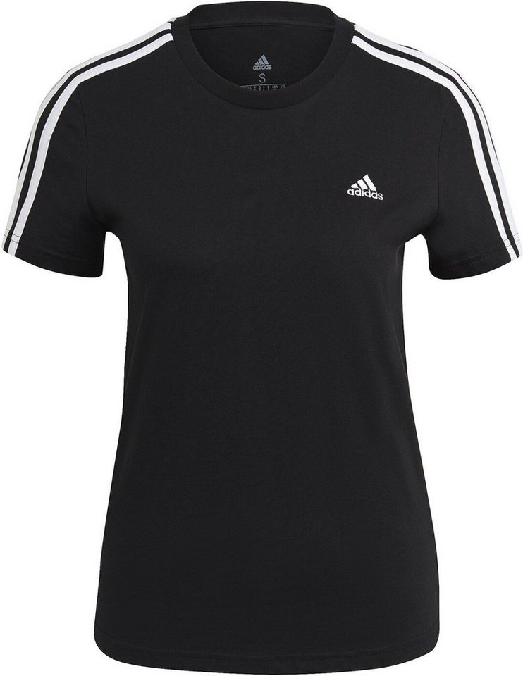 adidas Sportswear T-Shirt ADIDAS Damen Shirt LOUNGEWEAR Essentials Slim 3-Streifen von adidas Sportswear