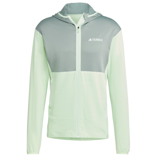 adidas Terrex - Terrex Xperior Light Fleece Hooded Jacket - Fleecejacke Gr L grün von adidas Terrex