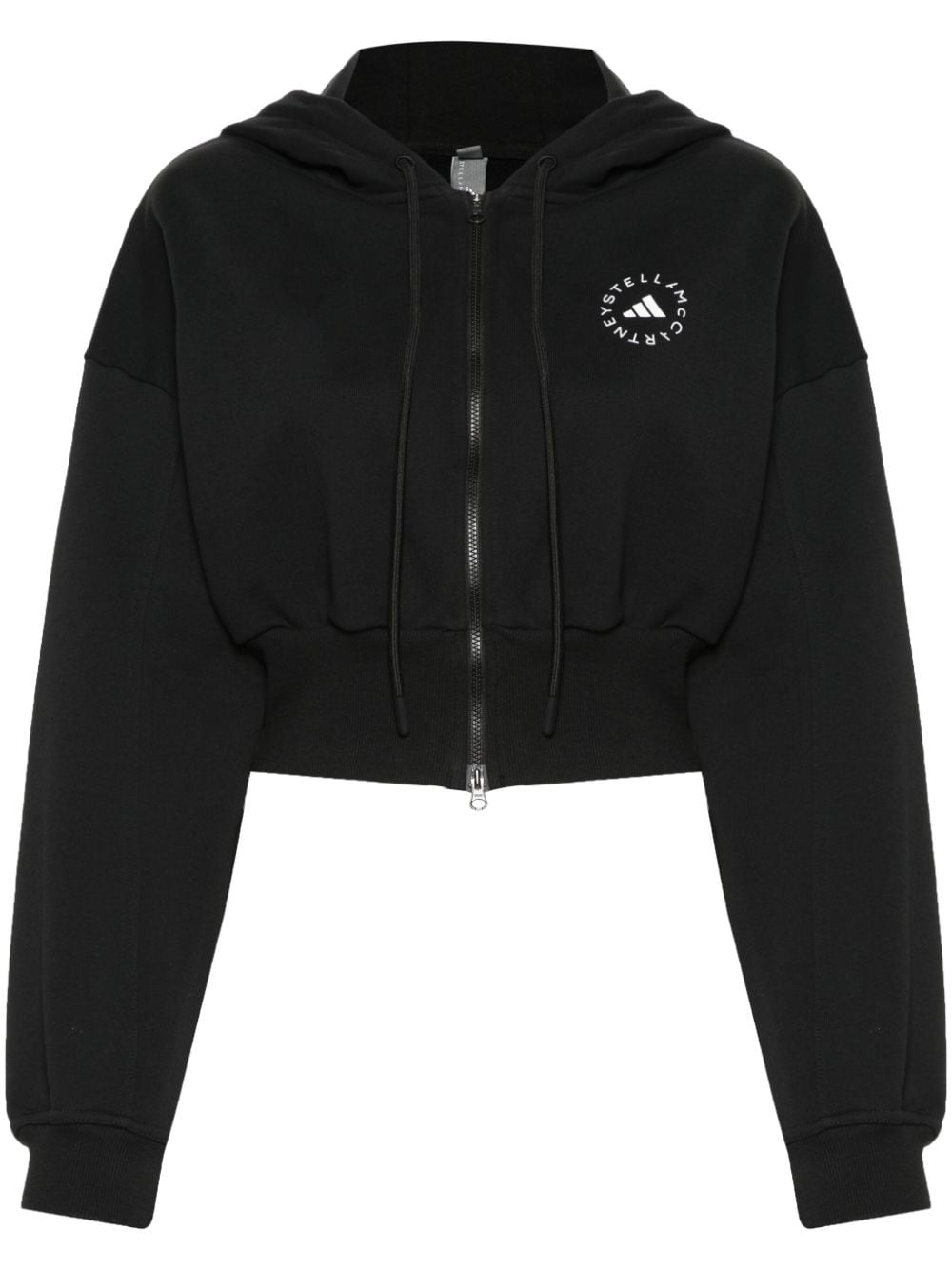 adidas by Stella McCartney Kapuzenjacke mit Logo-Print - Schwarz von adidas by Stella McCartney