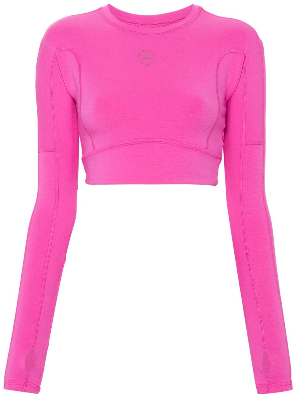 adidas by Stella McCartney Cropped-Top mit gummiertem Logo - Rosa von adidas by Stella McCartney