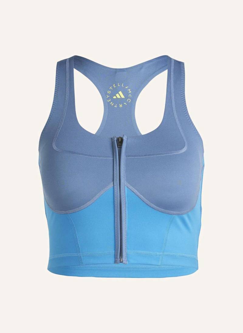 Adidas By Stella Mccartney Adidas By Stella Mccartney Two-Tone Zipped Crop-Top blau von adidas by stella mccartney