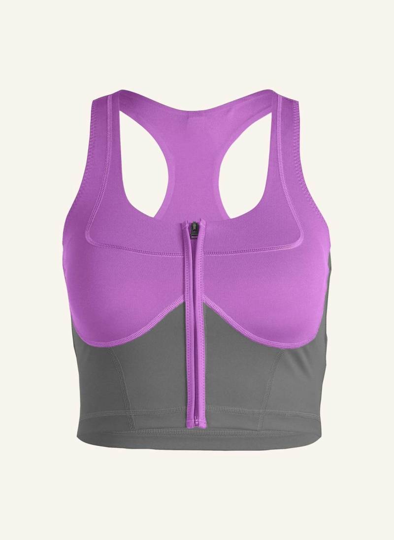 Adidas By Stella Mccartney Adidas By Stella Mccartney Two-Tone Zipped Crop-Top lila von adidas by stella mccartney