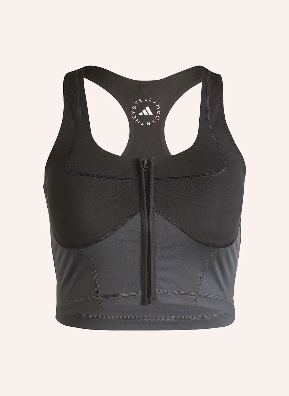 Adidas By Stella Mccartney Adidas By Stella Mccartney Two-Tone Zipped Crop-Top schwarz von adidas by stella mccartney