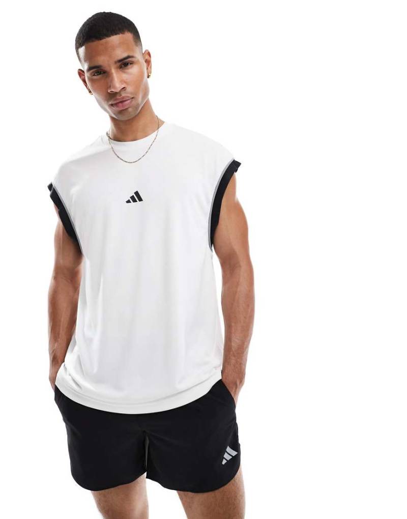 adidas Basketball - All-World - Ärmelloses Tanktop in Weiß von adidas performance