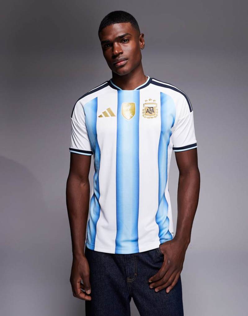 adidas Football - Argentina 2026 World Cup - Heimtrikot mit blauen Streifen-Weiß von adidas performance