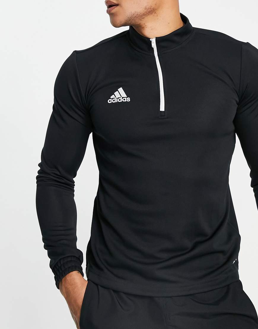 adidas - Football Entrada 22 - Sweatshirt in Schwarz mit kurzem Reißverschluss von adidas performance