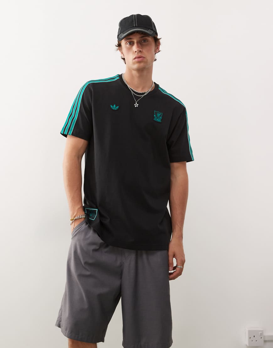 adidas Football - Liverpool Icon - T-Shirt in Schwarz und Grün von adidas performance