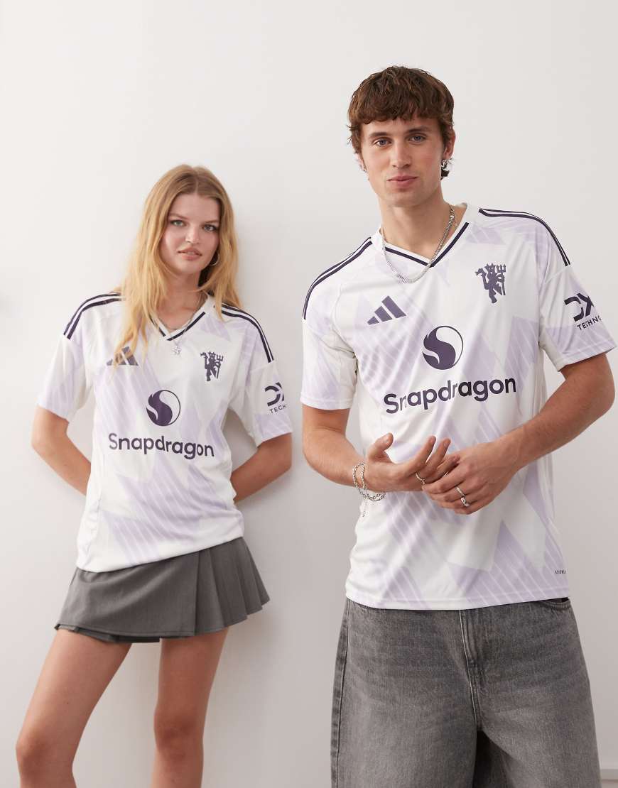 adidas Football -Manchester United 25/26 - Auswärtsspiel-Trikot in Weiß und Lila von adidas performance