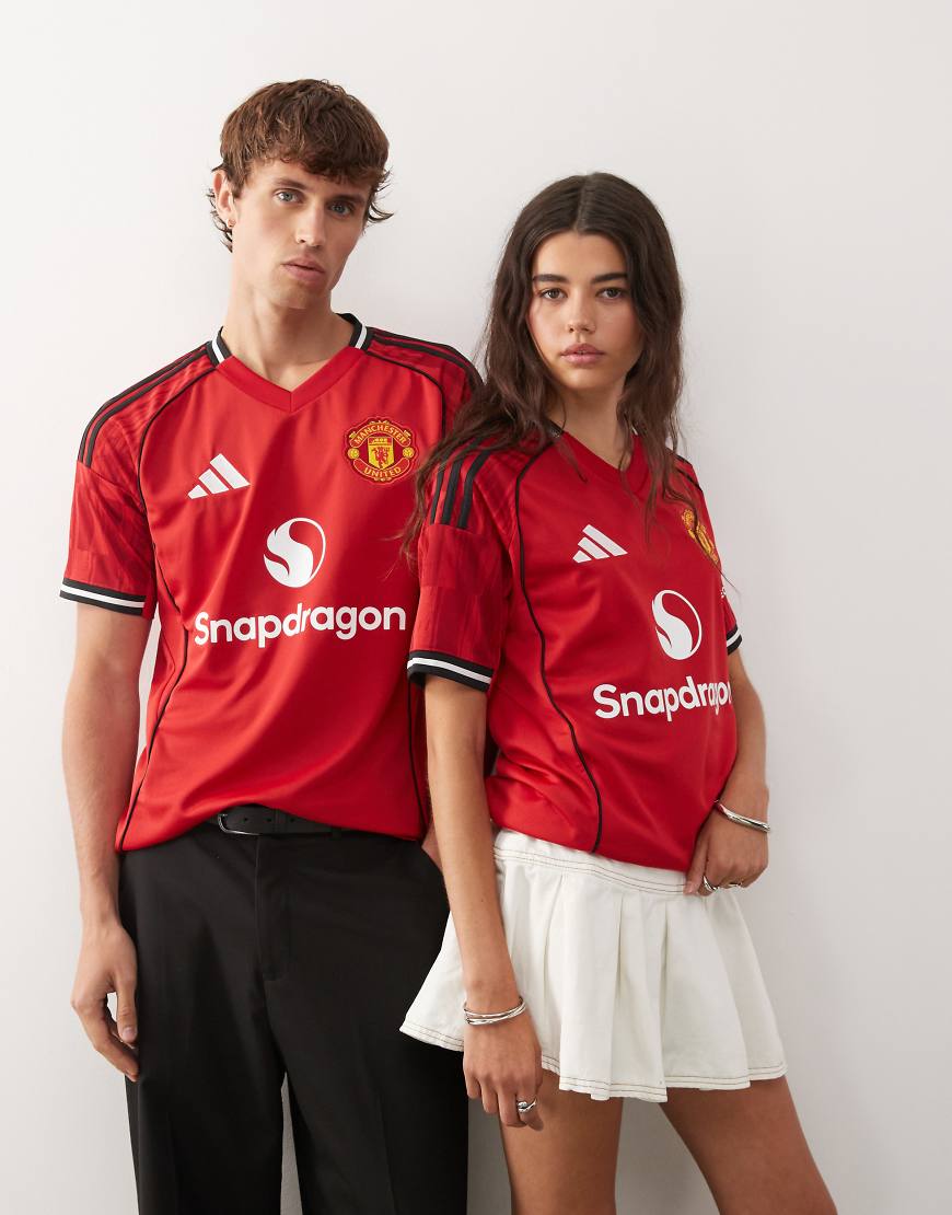adidas Football - Manchester United 25/26 - Heimtrikot-T-Shirt in Rot von adidas performance