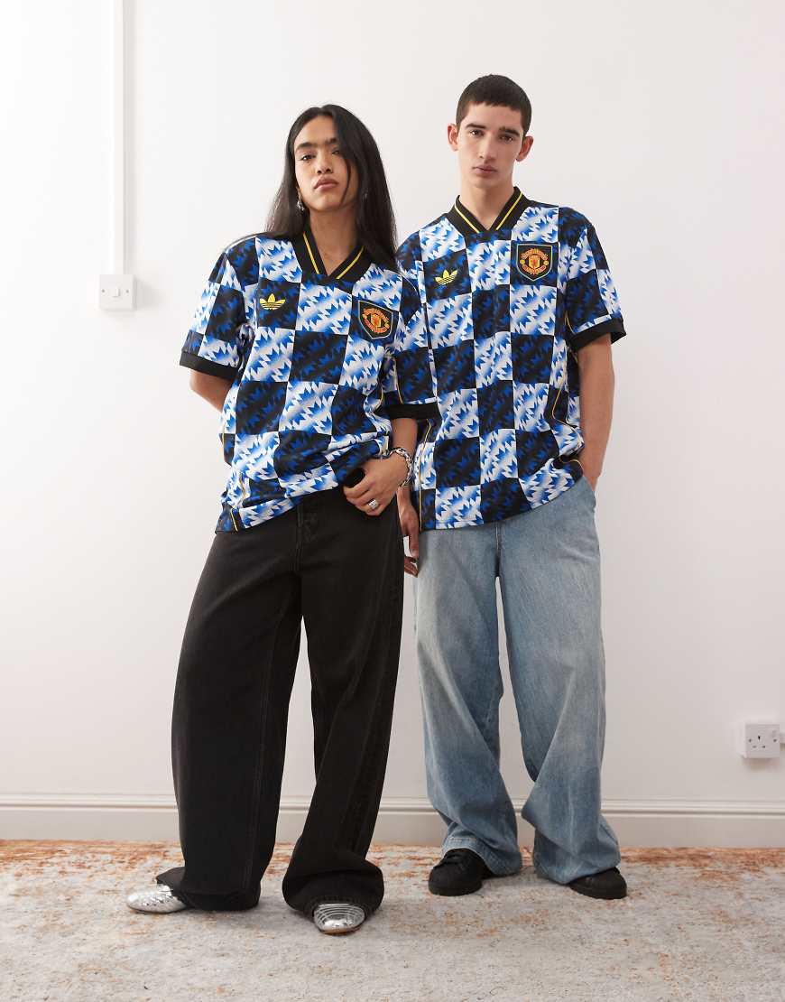 adidas Football - Manchester United - Lifestyler - T-Shirt mit blauem Print-Bunt von adidas performance