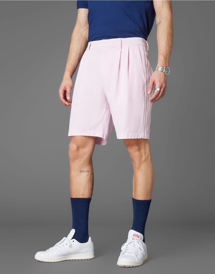 adidas Originals - Twistknit - Golfshorts in Clear Pink mit Bundfalten-Rosa von adidas performance