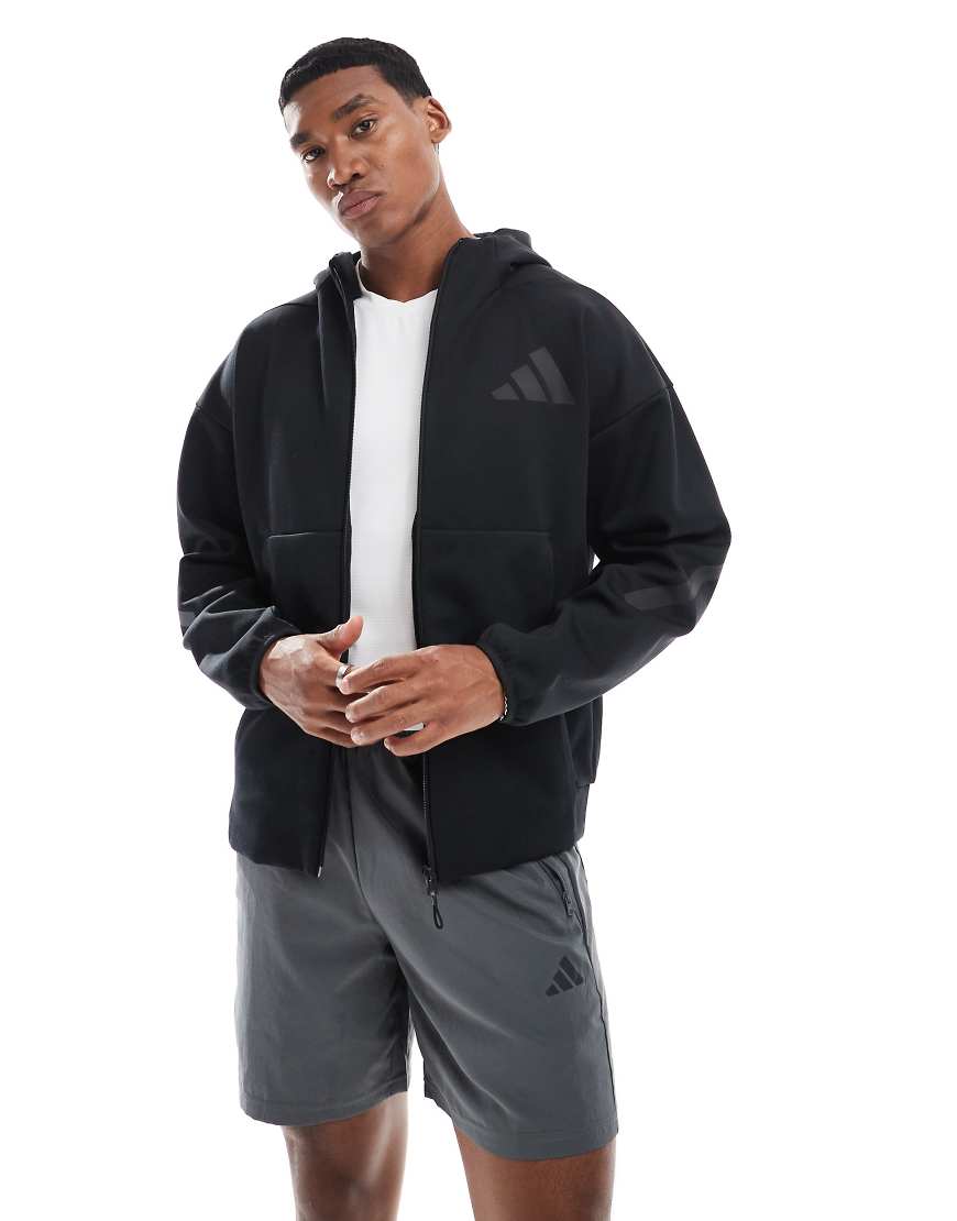adidas Originals - Z. N.E. - Trainingsjacke in Schwarz mit Reißverschluss und Kapuze von adidas performance