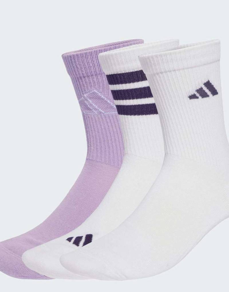 adidas Performance - 3 Paar Socken in Weiß / Aurora Plum mit Logo von adidas performance