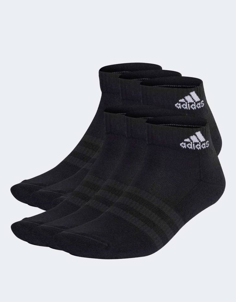 adidas Performance - 6er-Pack gepolsterte knöchelhohe Sportsocken in Schwarz von adidas performance