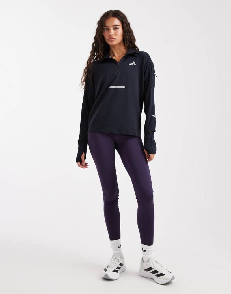 adidas Performance - Adi365 Running Climawarm+ - Lauf-Oberteil in Schwarz mit halblangem Reißverschluss von adidas performance