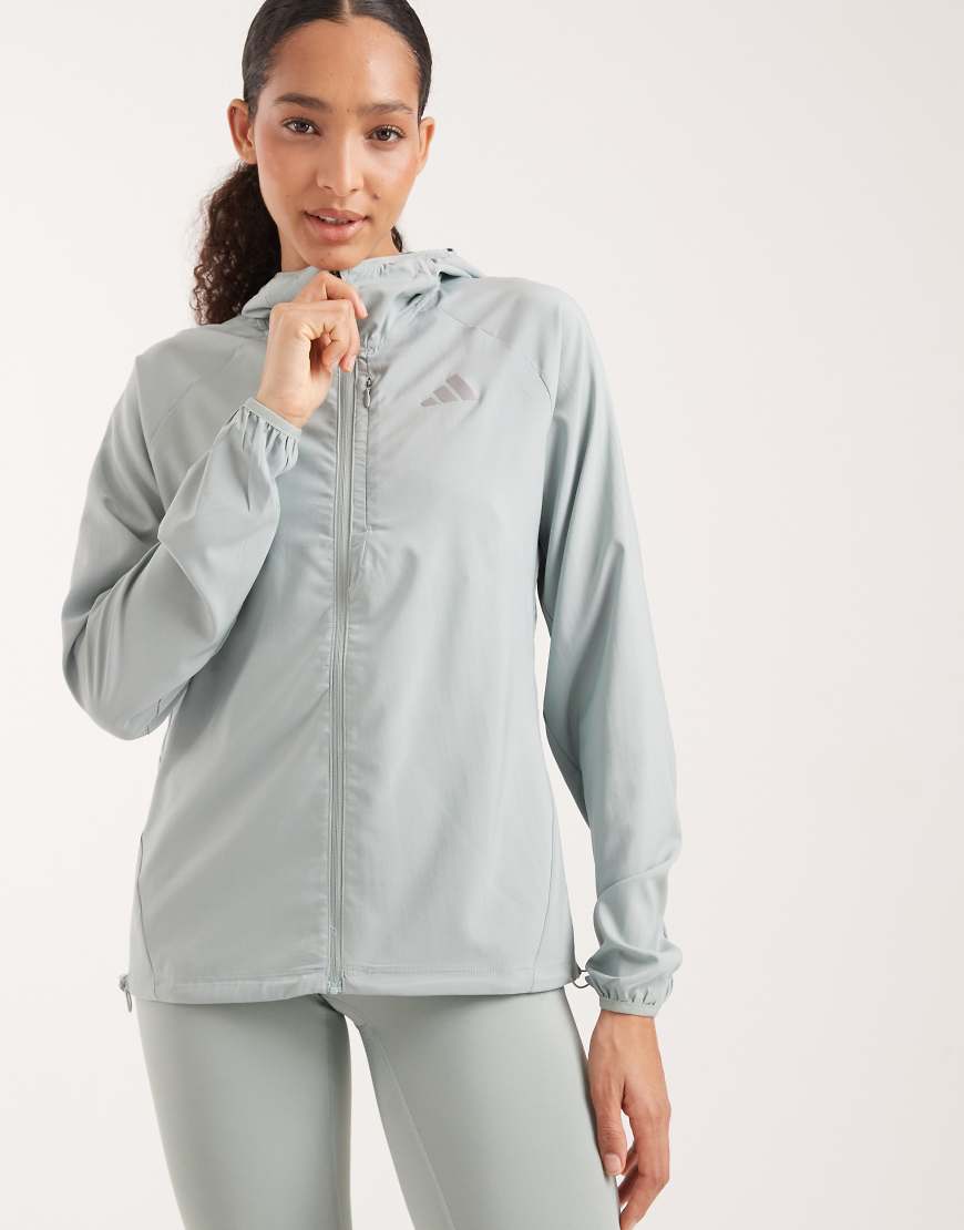 adidas Performance - Adi365 Running Essentials - Jacke in Wonder Sage-Grün von adidas performance