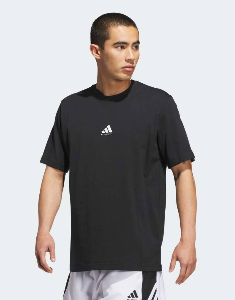adidas Performance - Adidas Basketball - T-Shirt in Schwarz mit Grafik in Weiß von adidas performance