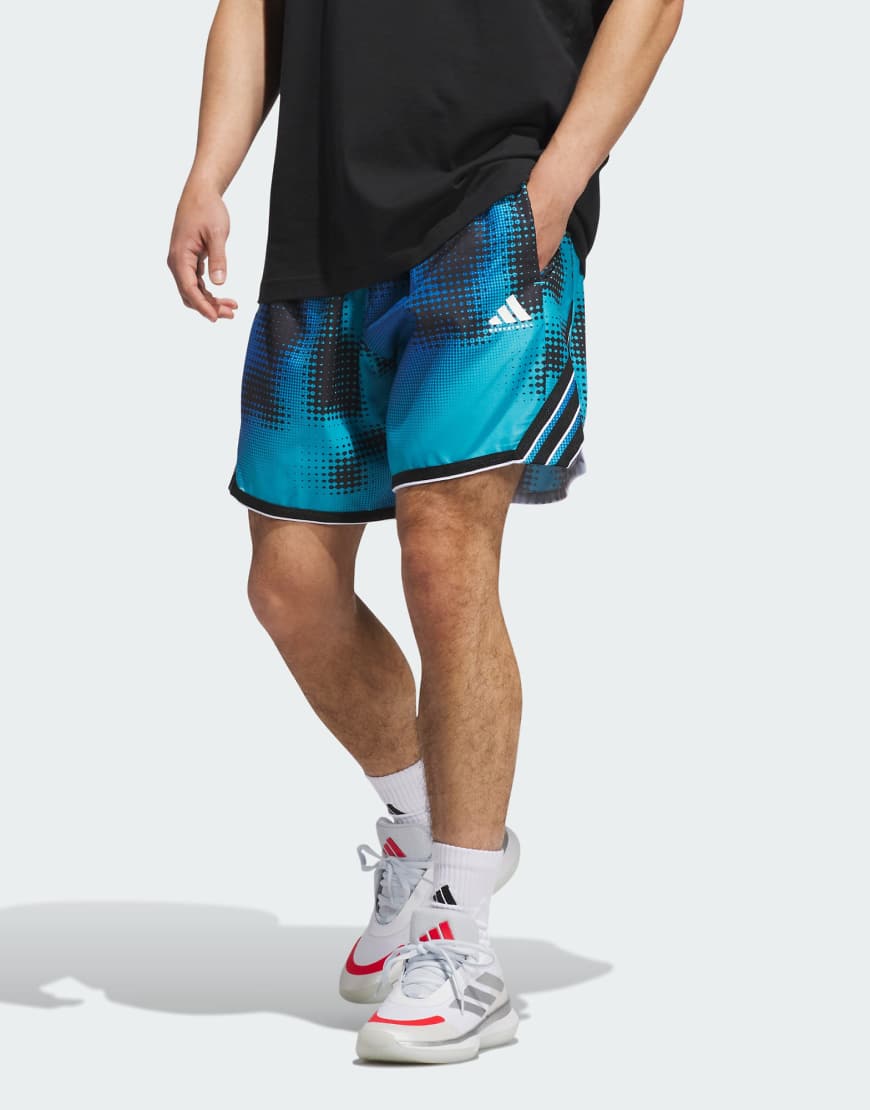 adidas Performance - Adidas Crazy Lite - Gemusterte Shorts in Lucid Cyan-Blau von adidas performance