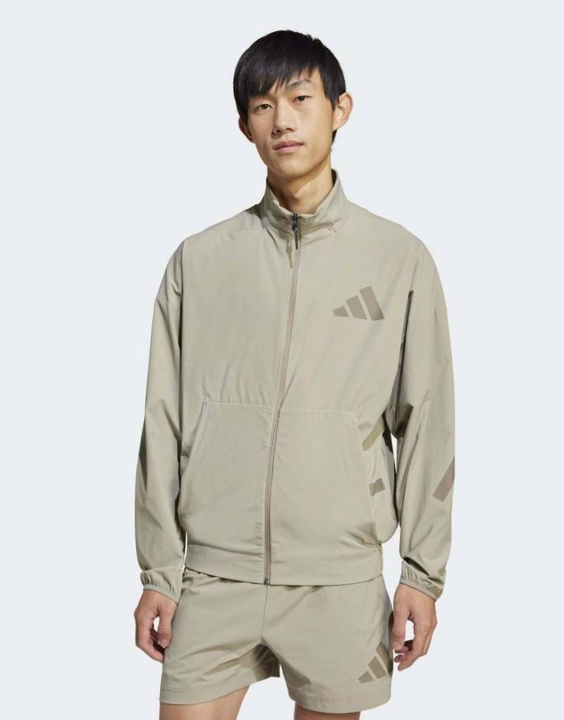 adidas Performance - Adidas Z. N.E. - Gewebtes Trainingsoberteil in Kittbeige-Grau von adidas performance
