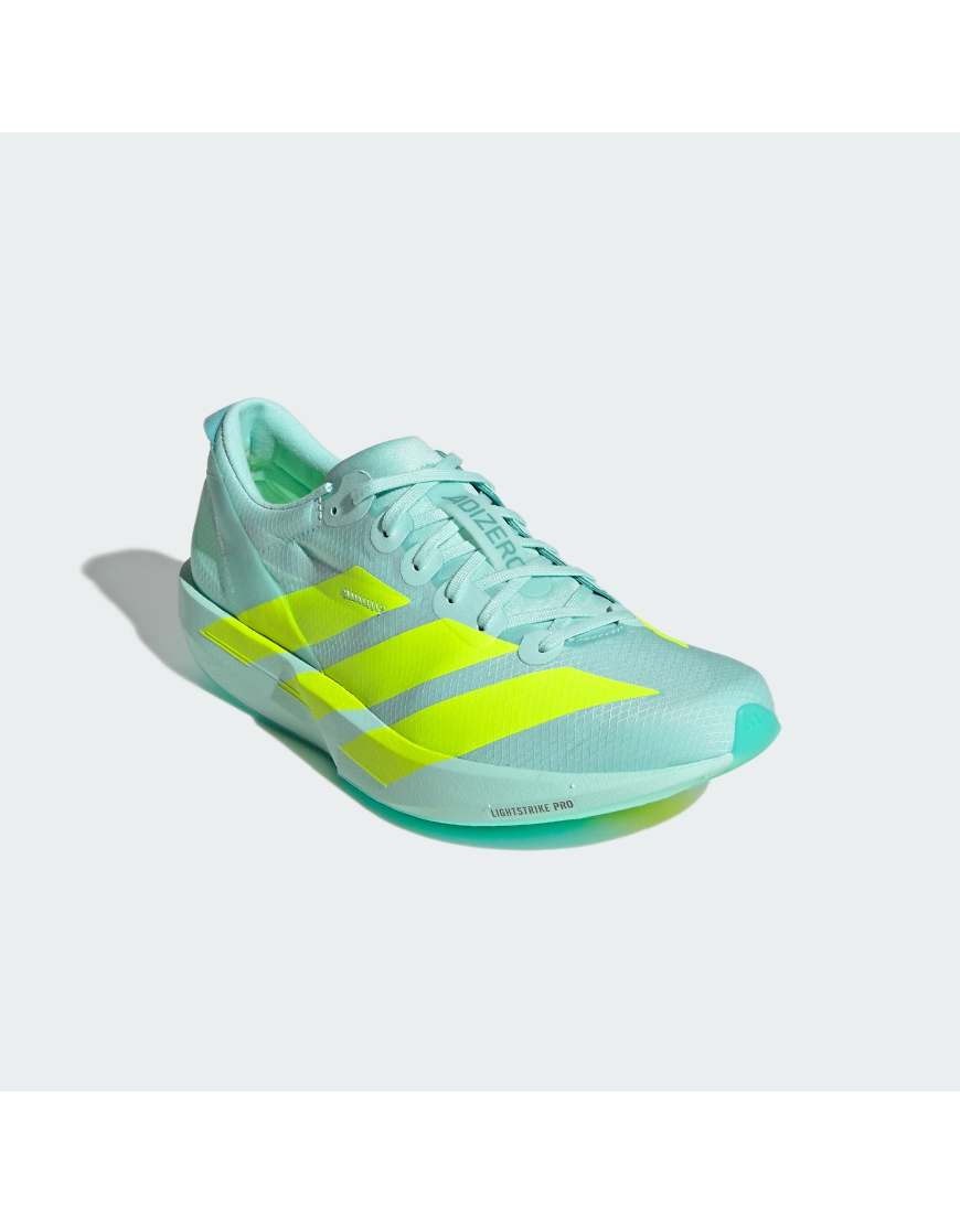 adidas Performance - Adizero Adios 9 - Laufschuhe in Semi Flash Aqua/Leuchtend Gelb-Blau von adidas performance