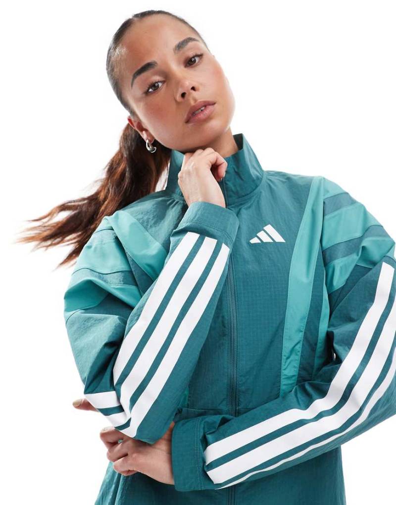 adidas Running - Adizero Archive - Laufjacke in Preloved Teal-Blau von adidas performance
