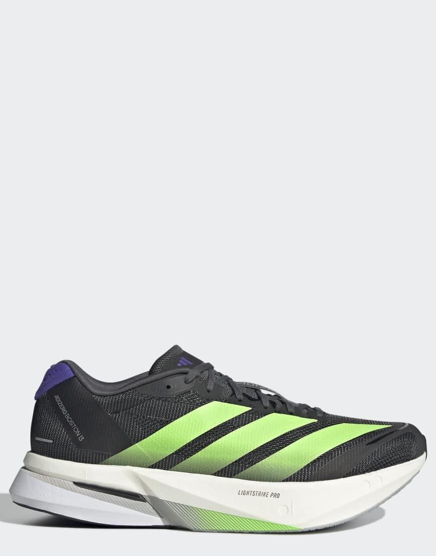 adidas Performance - Adizero Boston 13 eqt - Schuhe in Core Black / Lime Burst-Schwarz von adidas performance