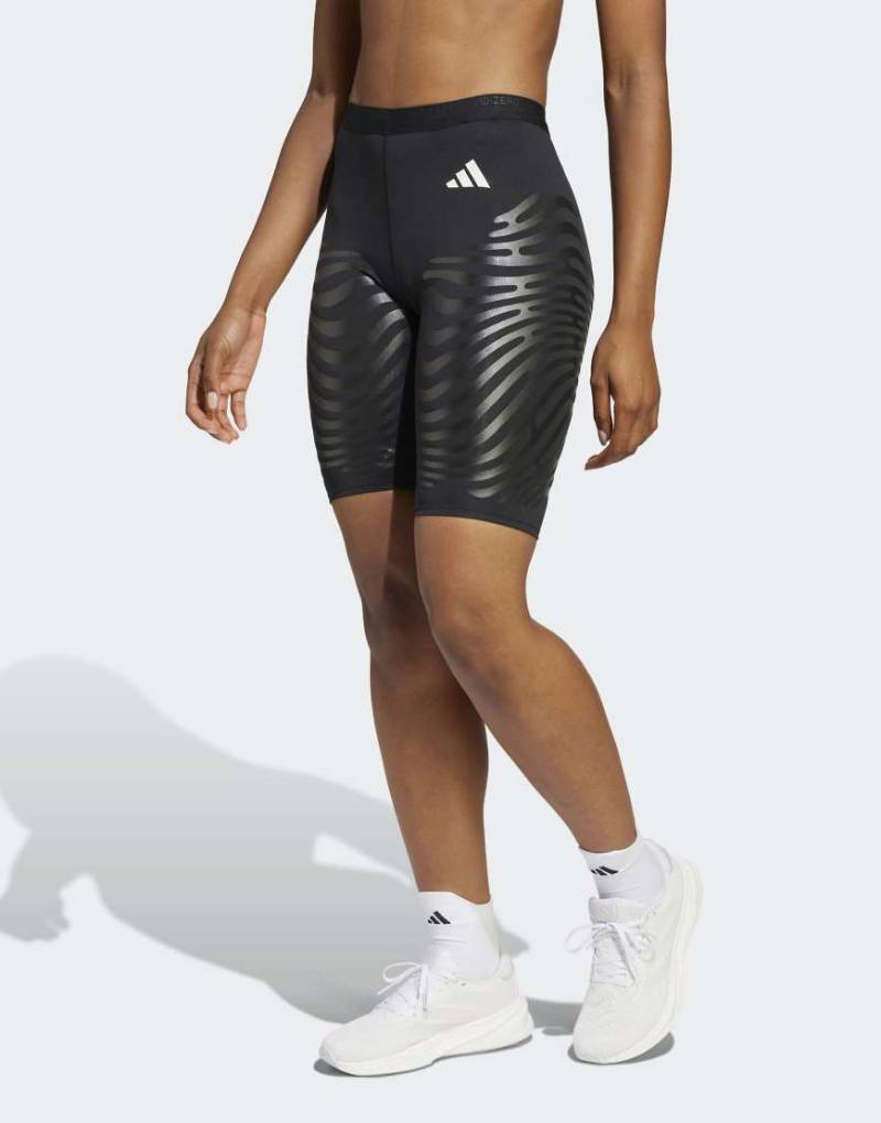 adidas Performance - Adizero Control - Kurze Lauf-Leggings in Schwarz von adidas performance