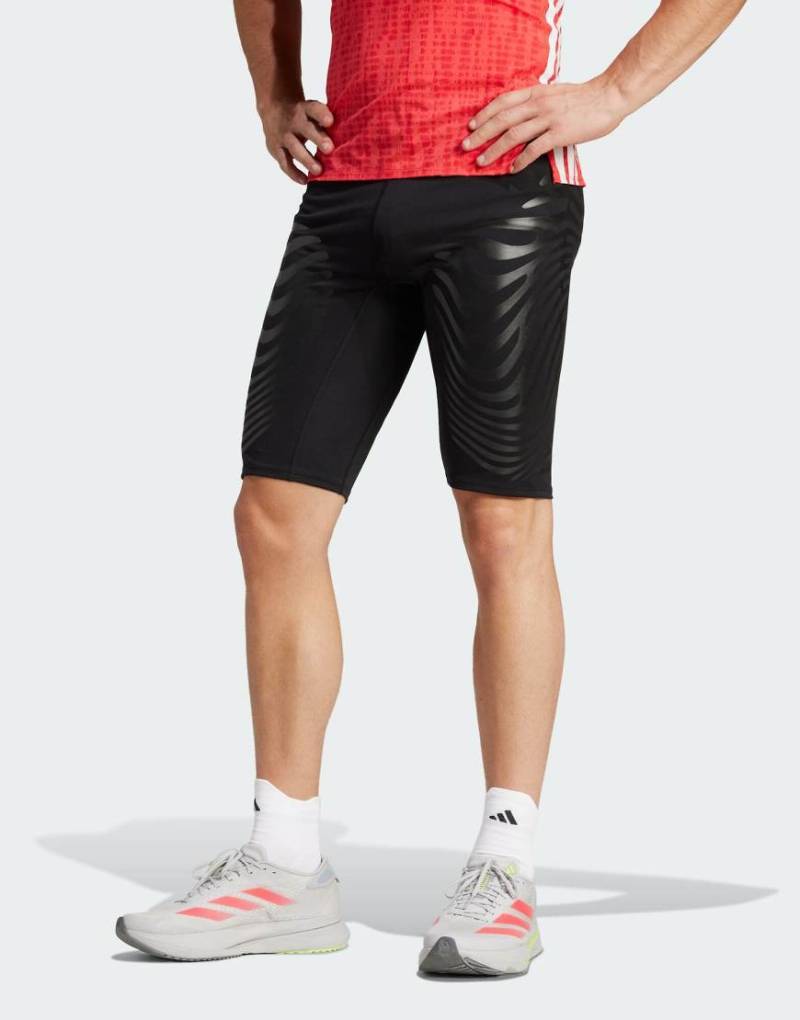 adidas Performance - Adizero Control - Kurze Lauf-Leggings in Schwarz von adidas performance
