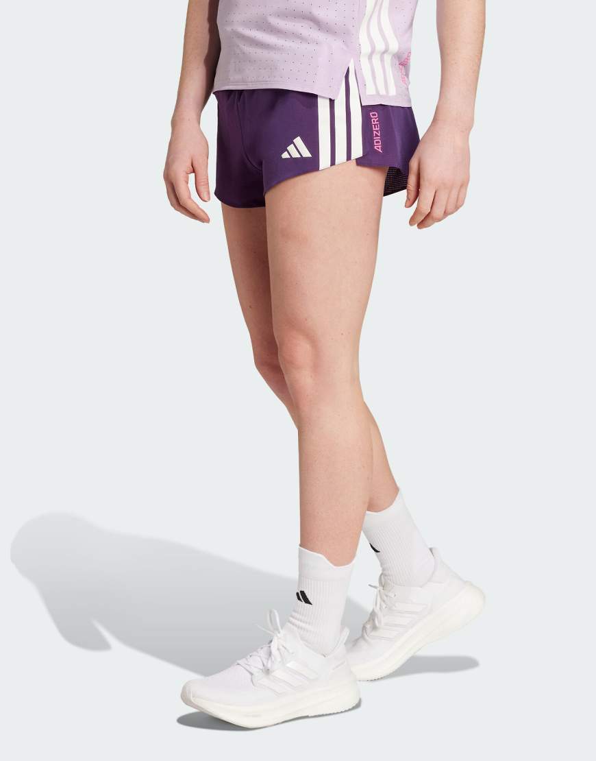 adidas Performance - Adizero - Lauf-Shorts in Aurora Plum mit Gel-Taschen-Lila von adidas performance