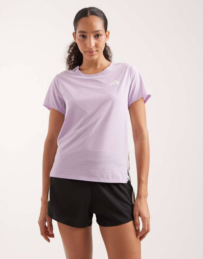 adidas Performance - Adizero - Lauf-T-Shirt in Powder Plum-Lila von adidas performance