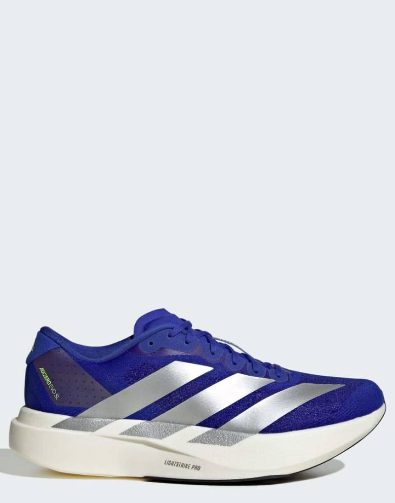 adidas Performance - Adizero - Sneaker in Lucid-Blau und Metallic-Silber mit EVO-Sohle von adidas performance