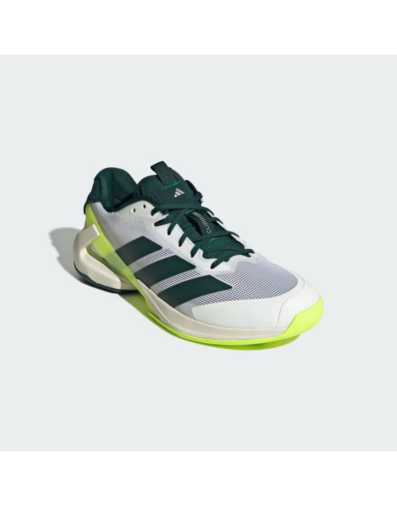 adidas Performance - Adizero Ubersonic 5 - Tennisschuhe in Wolkenweiß/Aurora Ivy/Leuchtend Gelb von adidas performance