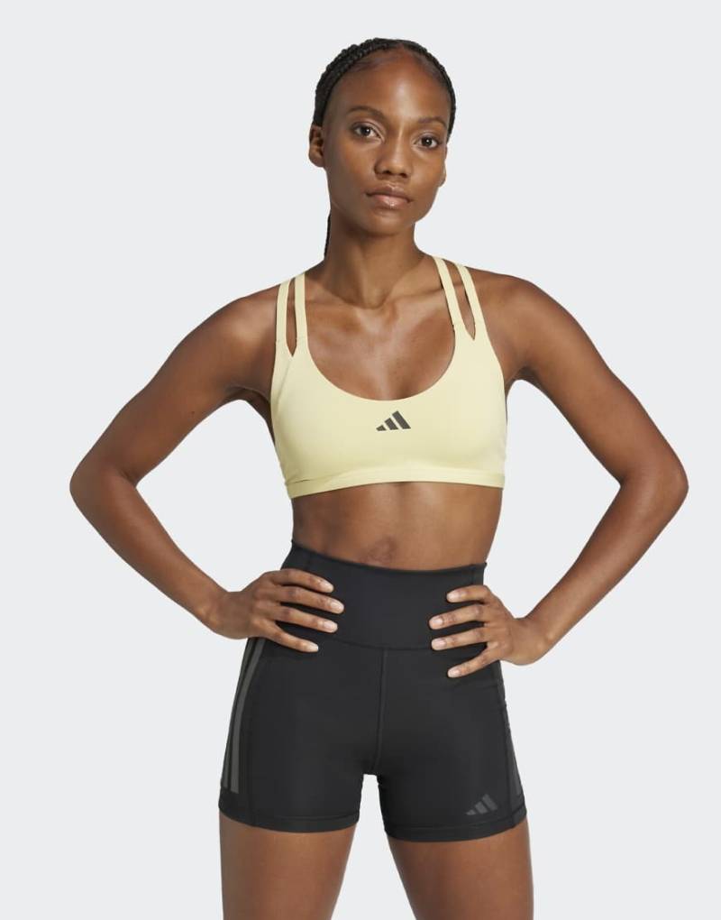 adidas Performance - Aeroimpact Luxe Training - Sport-BH in Pudergelb mit leichter Stützfunktion von adidas performance
