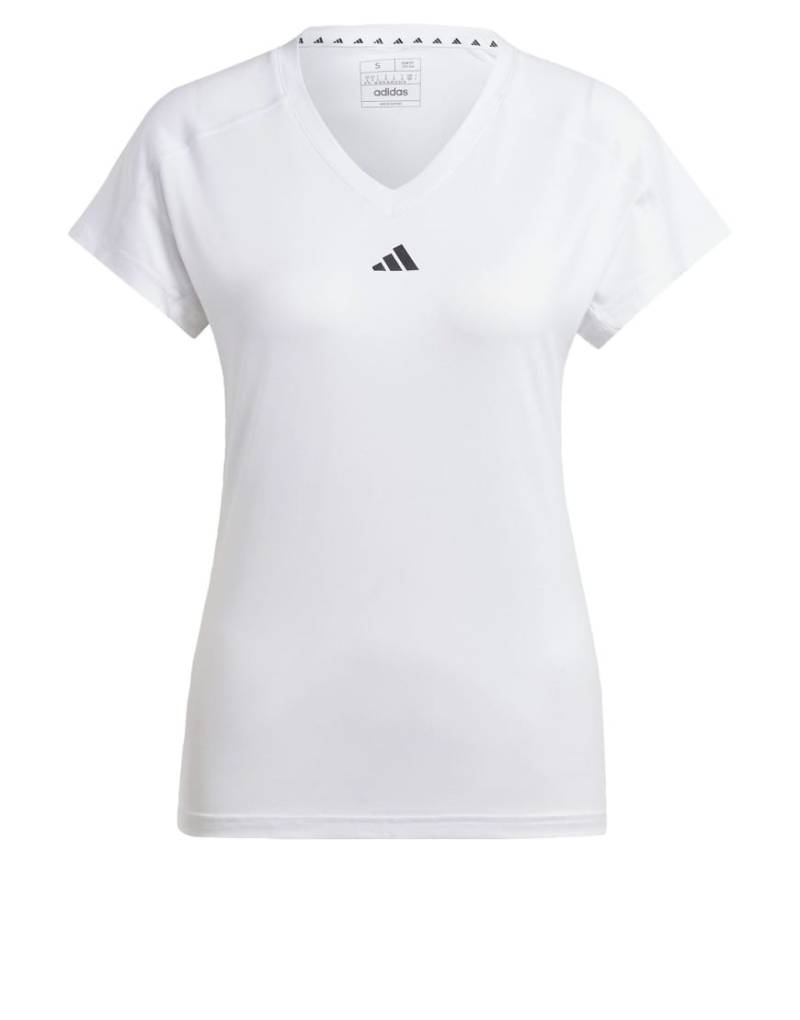 adidas Performance - Aeroready Train Essentials - T-Shirt in Weiß mit kleinem Markenzeichen und V-Ausschnitt von adidas performance