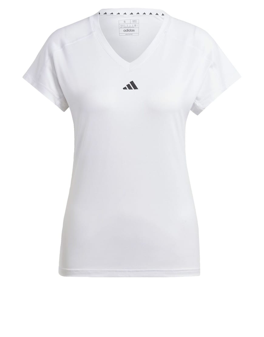 adidas Performance - Aeroready Train Essentials - T-Shirt in Weiß mit kleinem Markenzeichen und V-Ausschnitt von adidas performance