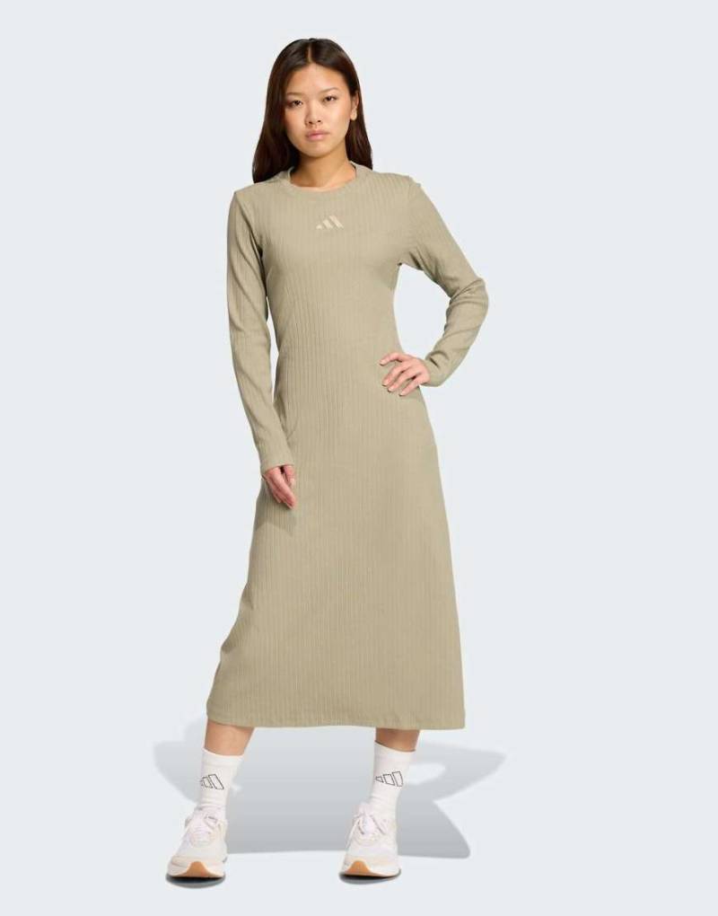 adidas Performance - All SZN Winterized - Langes Kleid in Silver Pebble-Silber von adidas performance