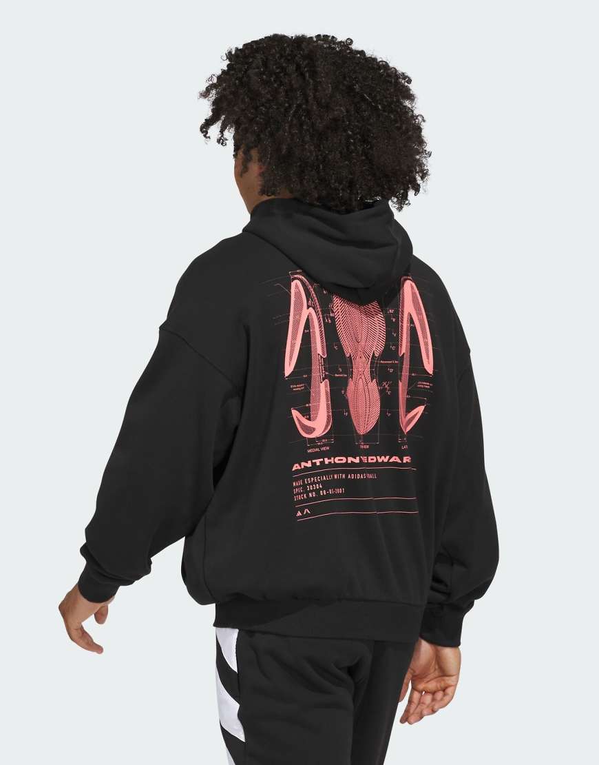 adidas Performance - Anthony Edwards Schematic - Kapuzenpullover in Schwarz von adidas performance