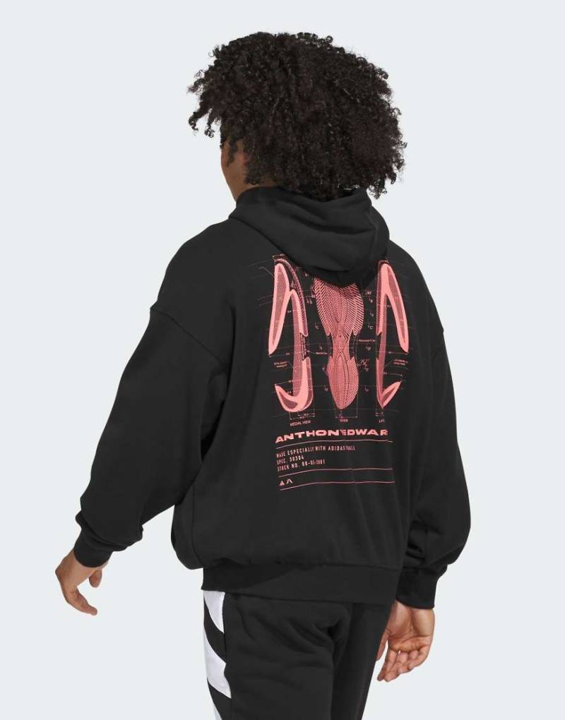 adidas Performance - Anthony Edwards Schematic - Kapuzenpullover in Schwarz von adidas performance