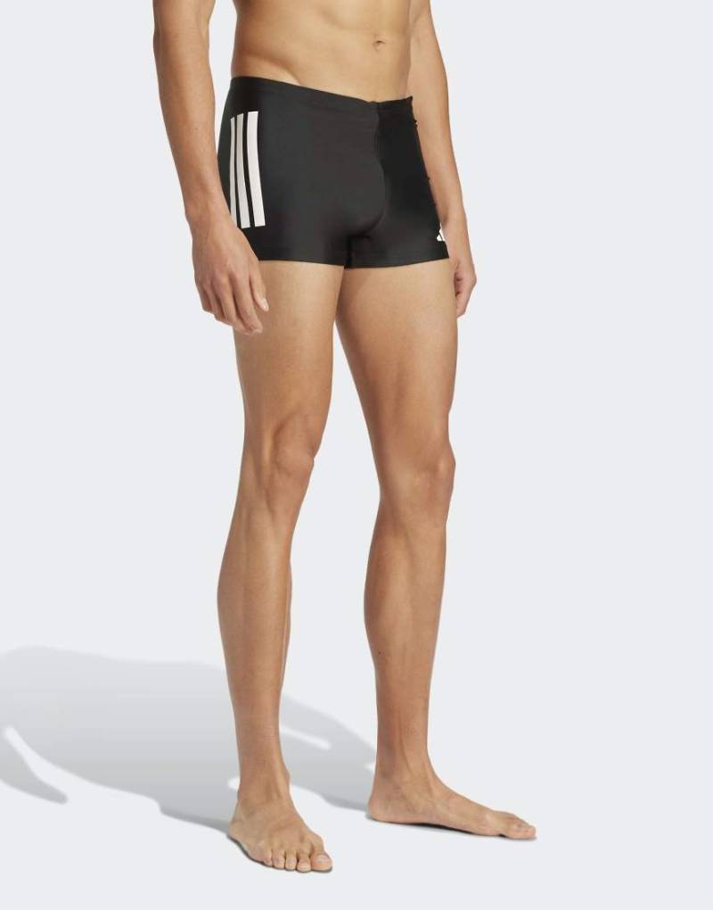 adidas Performance - Bade-Boxershorts in Schwarz und Weiß mit den 3 Streifen, 2 Zoll Schrittlänge adidas Performance - Bade-Boxershorts in Schwarz und Weiß mit den 3 Streifen, 2 Zoll Schrittlänge von adidas performance