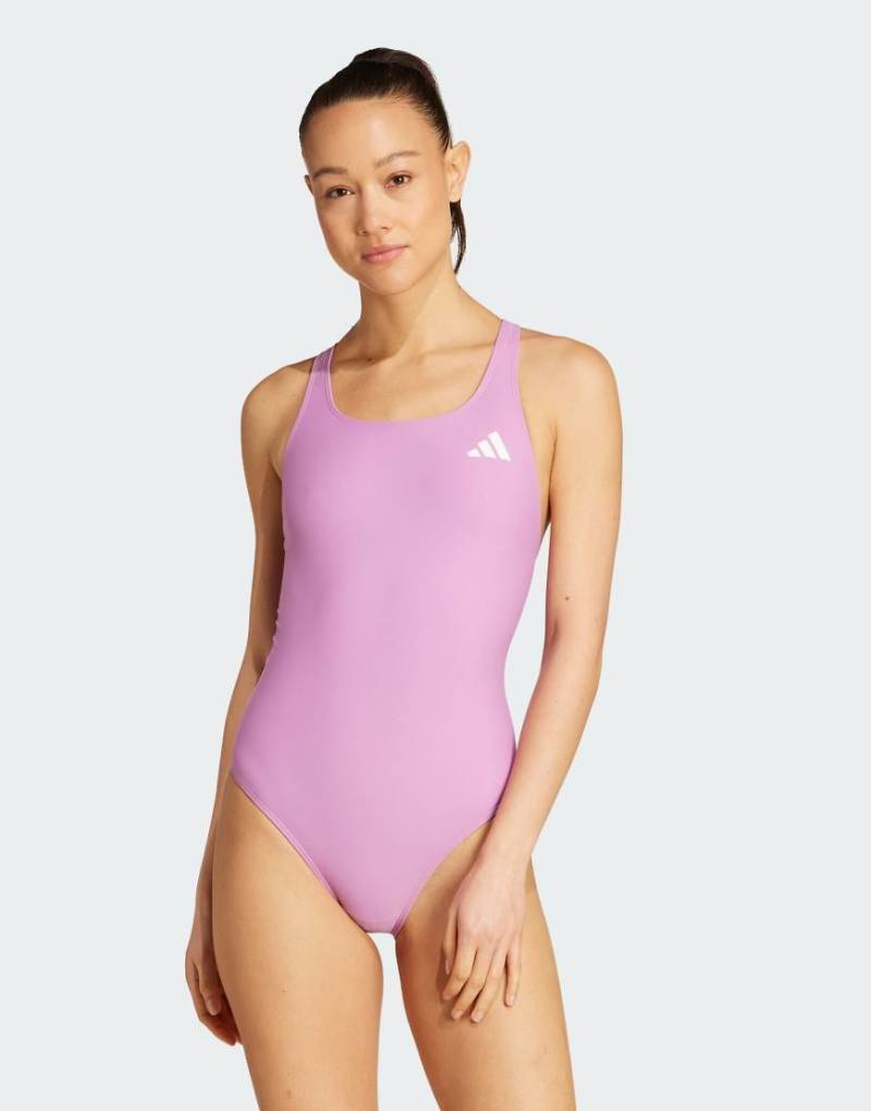 adidas Performance - Badeanzug in Preloved Purple mit V-Rücken-Lila von adidas performance