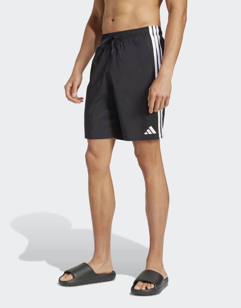 adidas Performance - Badeshorts in Schwarz / Weiß mit den 3 Streifen, 8 Zoll Schrittlänge adidas Performance - Badeshorts in Schwarz / Weiß mit den 3 Streifen, 8 Zoll Schrittlänge von adidas performance