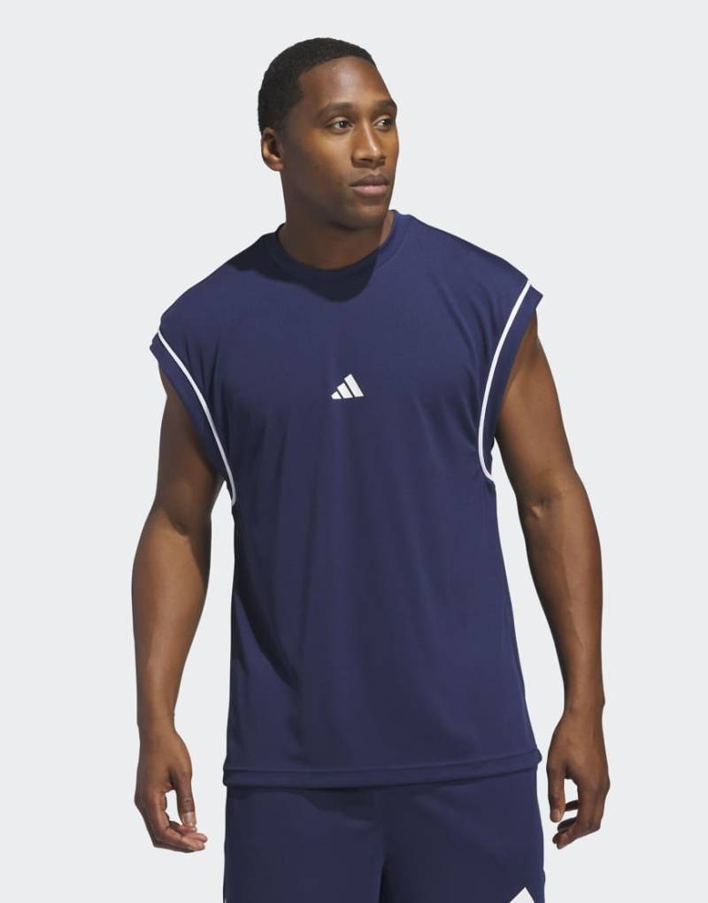 adidas Performance - Basketball All-World - Ärmelloses Tanktop in Team-Marineblau von adidas performance