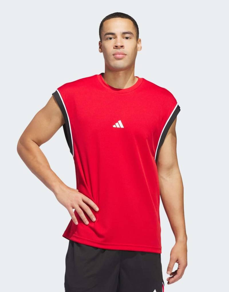adidas Performance - Basketball All-World - Ärmelloses Tanktop in Team Power Red 2/Schwarz-Rot von adidas performance