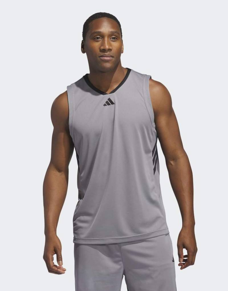 adidas Performance - Basketball Legends - Tanktop in Grau-Three / Schwarz von adidas performance
