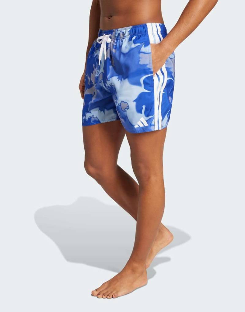 adidas Performance - Batik-Badeshorts in Semi Lucid-Blau/Weiß mit 5 Zoll Schrittlänge von adidas performance